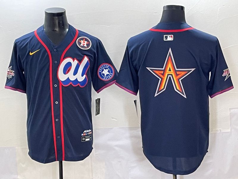 Men 2025 Houston Astros Blank Drak Blue All star Nike MLB Jersey style 4->houston astros->MLB Jersey